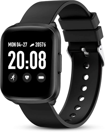 Amazon.com: GOKOO Reloj inteligente para hombres y mujeres Fitness Tracker  con monitor de ritmo cardíaco todo el día impermeable IP68 Monitor de sueño  podómetro paso calorías kilómetro cámara de música remoto táctil