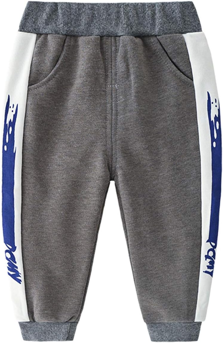 Boys Sweatpants Fall Cotton Colorblock Active Basic Jogger Pants for Little Kid
