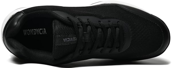 WONDYCIA MEN’S HARD COURT TENNIS SHOES, CARBON FIBER MIDFOOT PLATE FOR STABILITY, ANTI-SLIP TPU OUTSOLE, BREATHABLE MESH UPPER BLACK,8.5