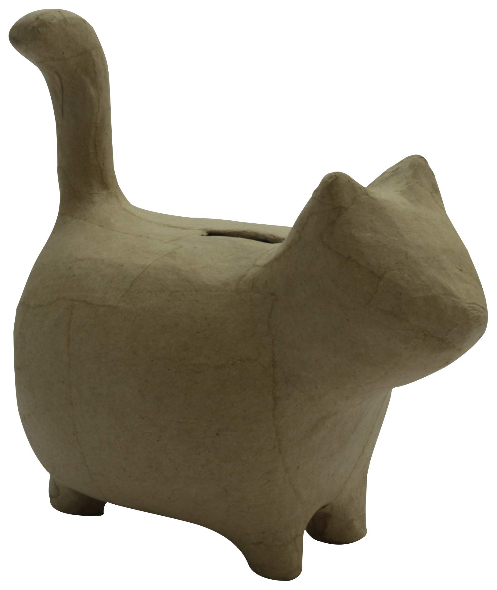 Décopatch - Ref AC841C - Cat Money Box - Papier Maché Object to Decorate - 14 x 8.5 x 15cm - Decorate with Décopatch Papers & PaperPatch Glue, Glitter, Paints