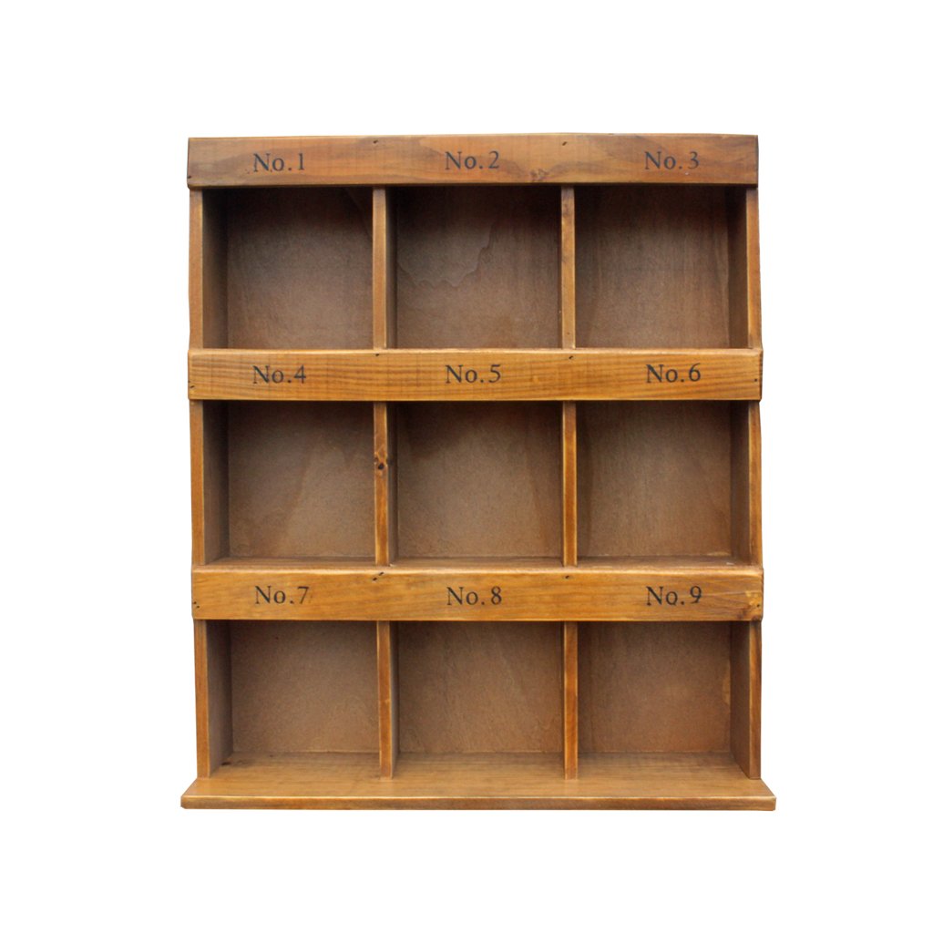 Small Pigeon Hole Shabby Chic Wooden Wall Storage Unit 9