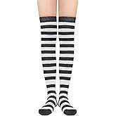 American Trends Womens Rainbow Socks Striped Knee High Socks Thigh High Stockings Casual Tube Socks Costume Leg Warmers