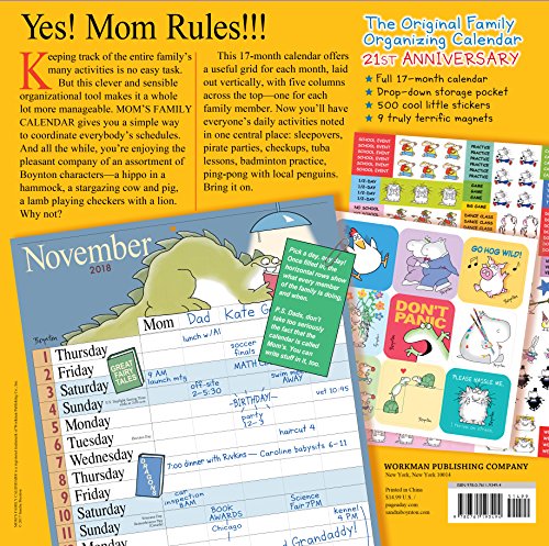 Mom S Family Wall Calendar 2018 Calendar Wall Calendar July 20 2017 Buy Online In Uae