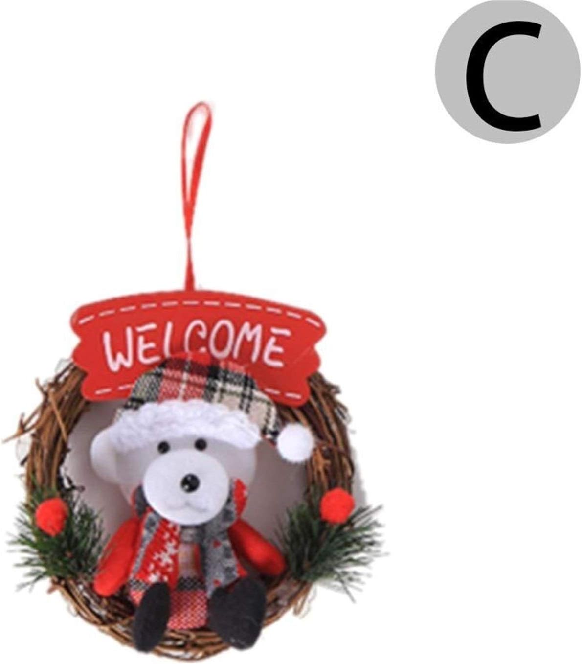 Christmas Wreath Christmas Mini Wreath Imitation Flower Vine Circle Xmas Decor Hotel Shopping Mall Door Knocker Window Decoration Pendan Christmas Wreath Color C Amazon Co Uk Kitchen Home