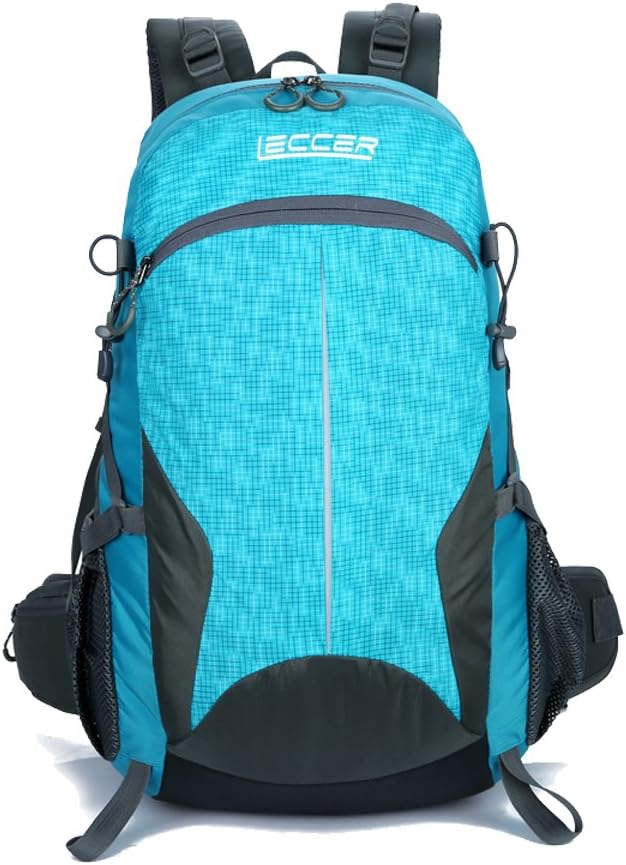 LECCER 40L Backpack Polyester Fiber Trekking Bag for Climbing, Camping, Hiking, Travel and Mountaineering (BLUE)