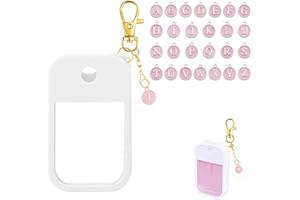 SAANG & JAT Personalized Hand Sanitizer Spray Case Compatible with Touchland, Silicone Case with 26 Letters Keychain