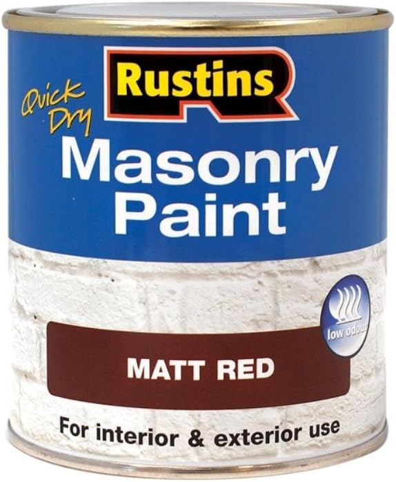 RUSTINS Masonry Paint, Red, 500 ml (Pack of 1)