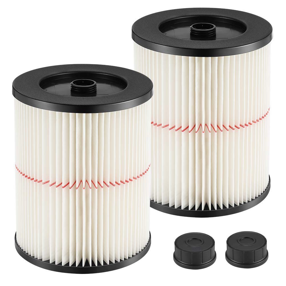 Photo 1 of 9-17816 Red Stripe Vacuum Cartridge Filter Replacement Compatible with Craftsman Wet/Dry 5/6/8/12/16/32 Gallon and Larger(2 Pack)