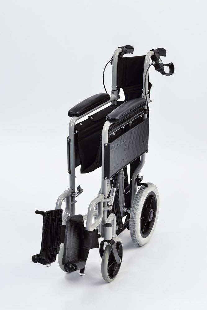 NRS Healthcare N43528 Transit-Lite Wheelchair, Attendant Controlled - Grey - Image 4