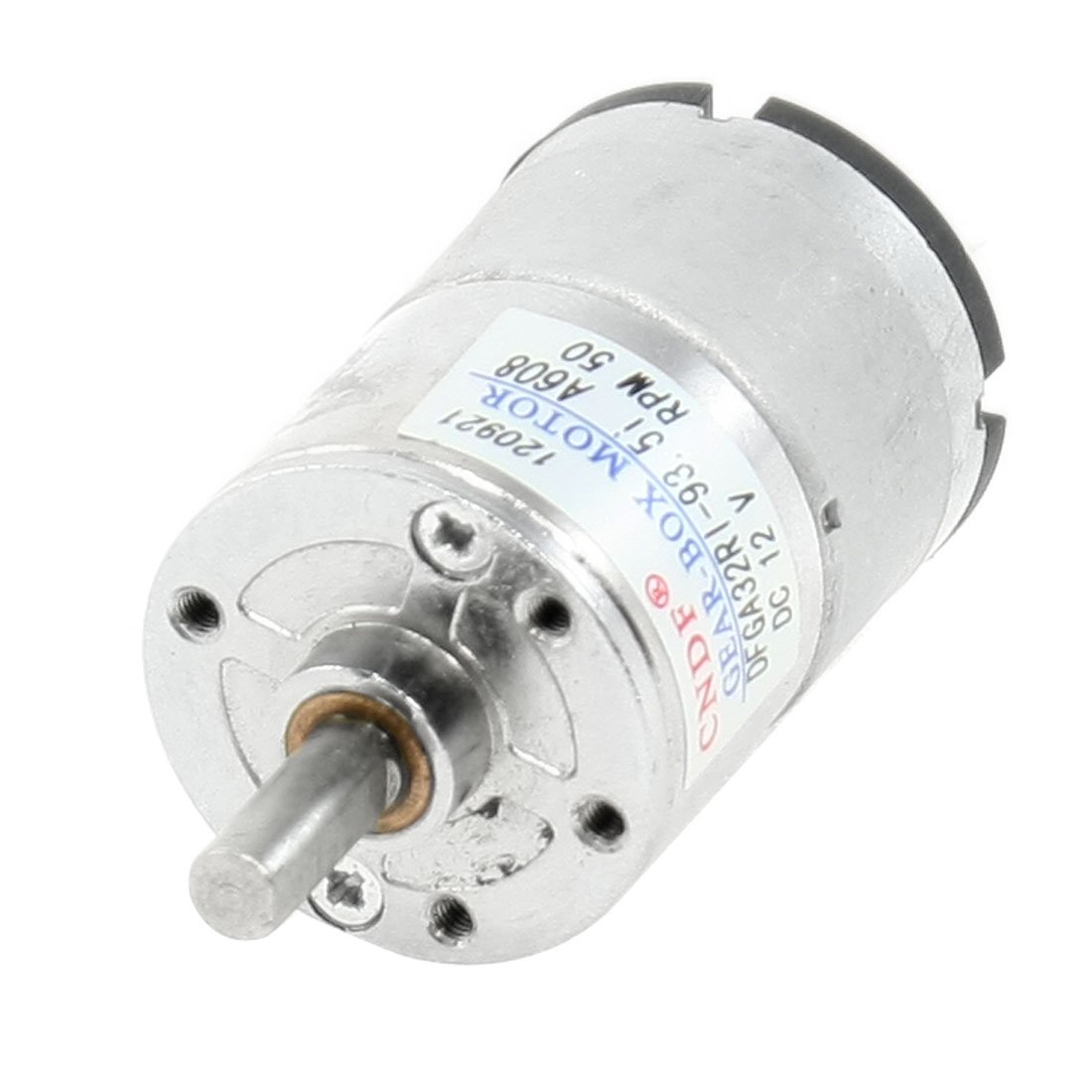 Sourcingmap 50RPM 12VDC 2P 6mm Shaft Diameter Electric Geared Box Motor