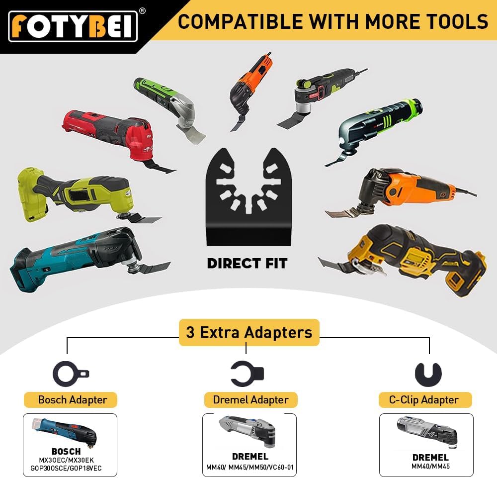 Multitool Sägeblätter Titan, 5 tlg Oszillierwerkzeug Sägeblätter Zubehör, Holz Kunststoff Metall Multifunktionswerkzeug Zubehör für Fein Dewalt Makita Parkside Ryobi Milwaukee 6
