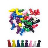 Wooden Peg Doll Chess Pieces, 40 Pcs Adorable Colorful Peg Doll Chess Pieces for Flying Chess Game, Card Game, Dice Board Gam