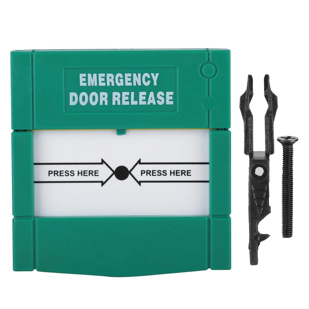 Door Emergency Exit Button, Glass Break Button Emergency Release Button Monopolar Release Button for Home/Business Security Fire Emergency Box