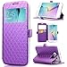 Galaxy S6 Edge Case, ArtMine Quilted Plain Color View Window Function PU Leather Flip Folio Book Style Protective Skin Stand Phone Case Kickstand Feature for Samsung Galaxy S6 Edge (Purple)