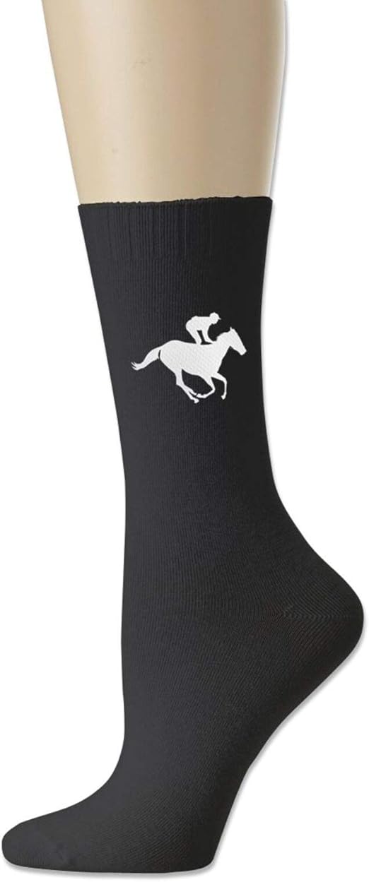 Warm Derby Horse Racing Novelty Crew Socks Funny Dress Cotton Socks For