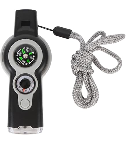Sifflet Boussole Multifonction Outils Multifonction Randonnée Sifflet Multifonction 7 En 1 - Boussole, Thermomètre, Lampe LED - Pour Randonnée Et Survie Sifflet De Survie D'urgence Stihl Souffleur