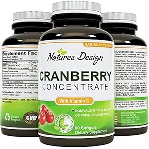 Cranberry Concentrate Pills - Urinary Tract Health Support & Kidney Cleanse with Proanthocyanidins - Pure Antioxidant Blend With Immune Support Vitamin C - Polyphenols - Supplement For Women And Men