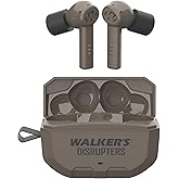Walker's Disrupter Bluetooth Earbuds - Hunting Range Shooting Active Lifestyle Ear Protection Hearing Enhancement Noise-Cancelling Rechargeable Wireless Electronic Earbuds - FDE
