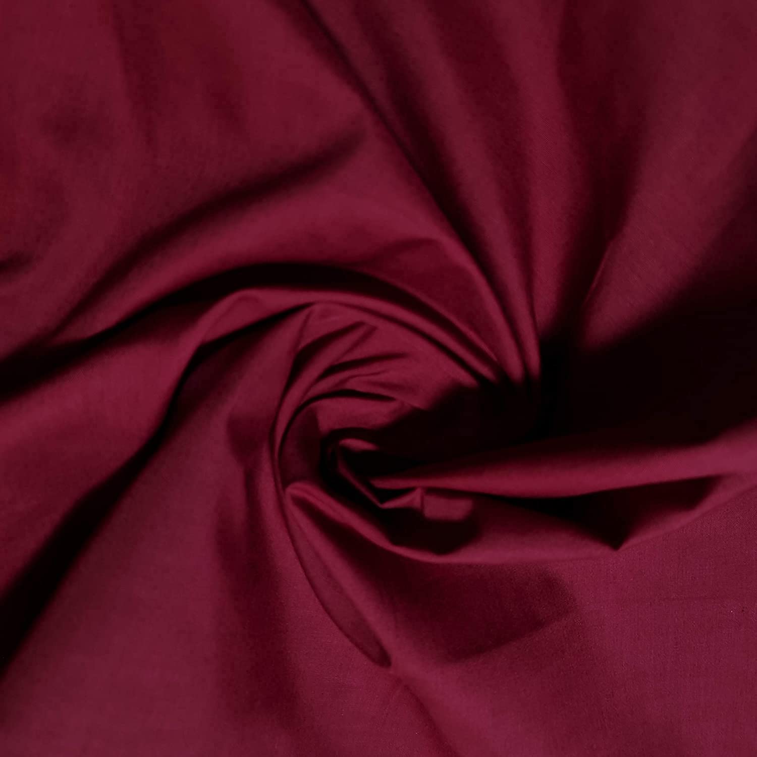 Plain/Solid Dyed Polycotton Dress Craft Fabric Material 45" - 112 cm Wide Sold As 1 Meter Pre - Cut Lengths (Available in 42 Colours)… (Wine, 2 Meter)