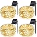 Ankway Solar String Lights Upgraded 100LED 4 Pack Solar Fairy Lights IP65 Waterproof 72ft Copper Wire Lights for Valentines Outdoor Home Bedroom Window Decor, Warm White