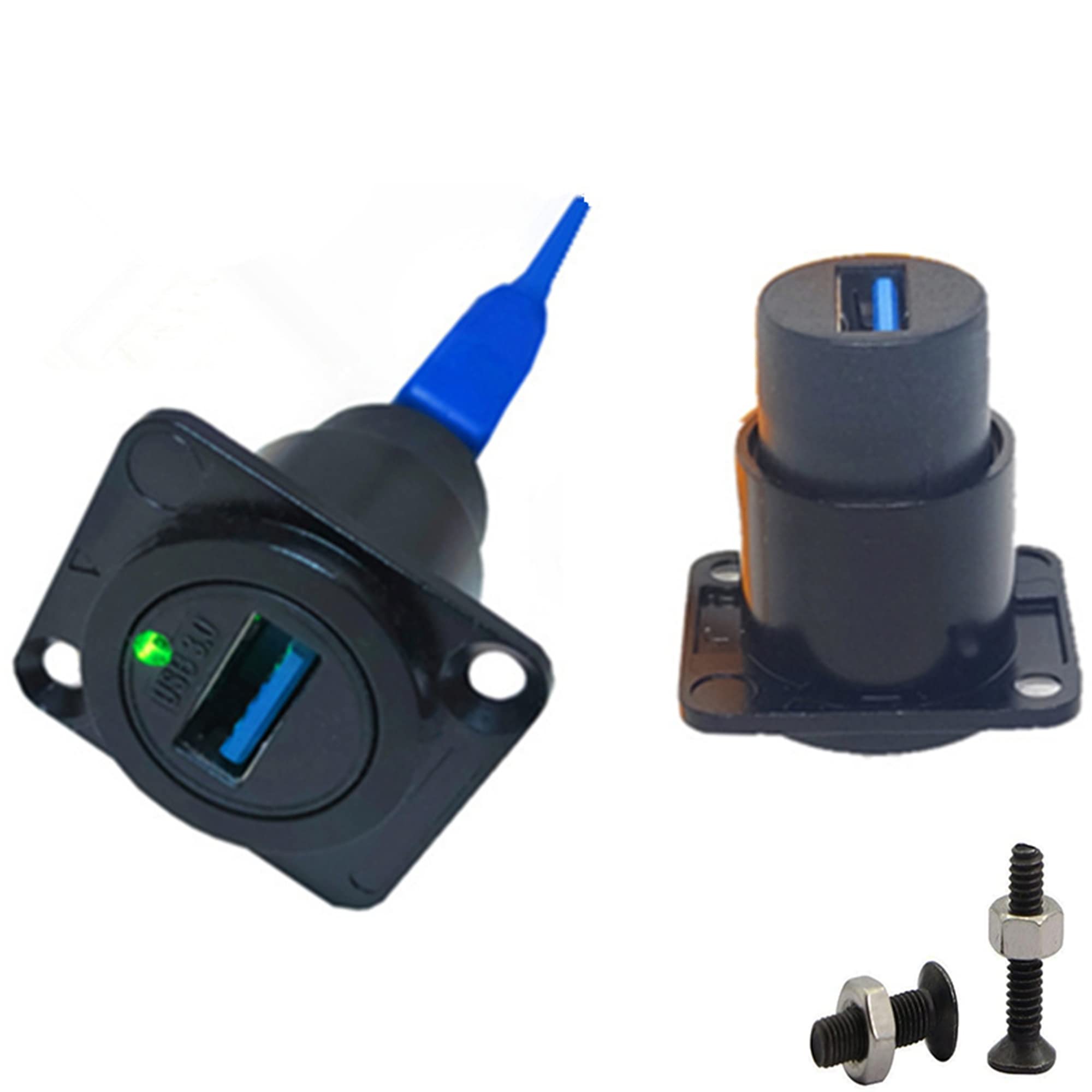 SHANFEILU USB 3.0 D Panel Mount Solderless Connector USB 3.0 Female to Female Coupler Socket Pass Through Adapter Speed 5Gbps for Audio Video Optoelectronic Network Equipment