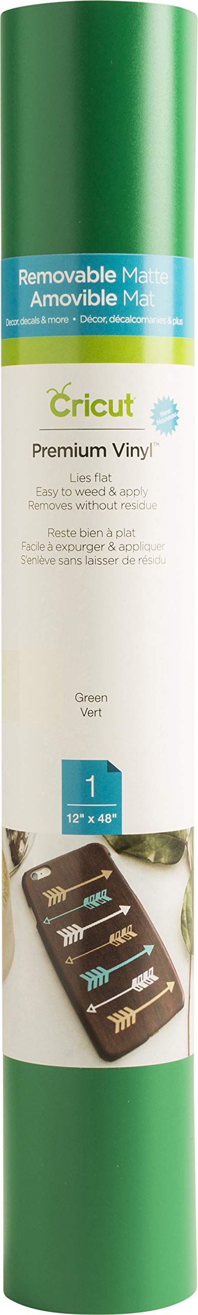 Cricut 2004312 Premium Vinyl – Removable, Green, 12" x 48"