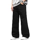 GINGTTO Mens Baggy Jeans Black Wide Leg Denim Pants for Men Realxed Fit Hip Hop 34