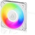 Arctic P12 Pro A-RGB (White) - Powerful Premium Fan, 120 mm PWM Fan with Y-Cable Splitter, 600-3000 RPM, 0 RPM <5% PWM, 5V Di