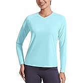 Pioneer Camp Women's UV Sun Protection SPF Shirt V Neck UPF 50+ Long Sleeve Workout Tops Quick Dry Rash Guard Hiking Running