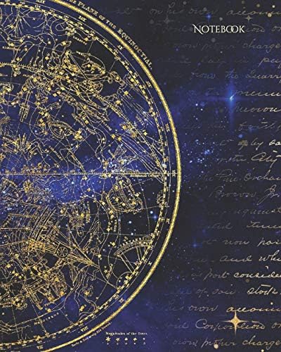 Notebook: Horoscope Universe Map Blue and Gold Print: 1 (Astrology Notebooks)