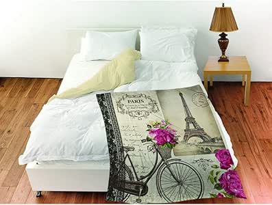 Amazon.com: D&H 1 Piece Girls I Love Paris Throw Blanket ...