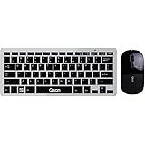 Qisan Wireless Keyboard and Mouse Combo Ultra Slim 2.4G Wireless Mouse 78-Key Keyboard D1000 - White