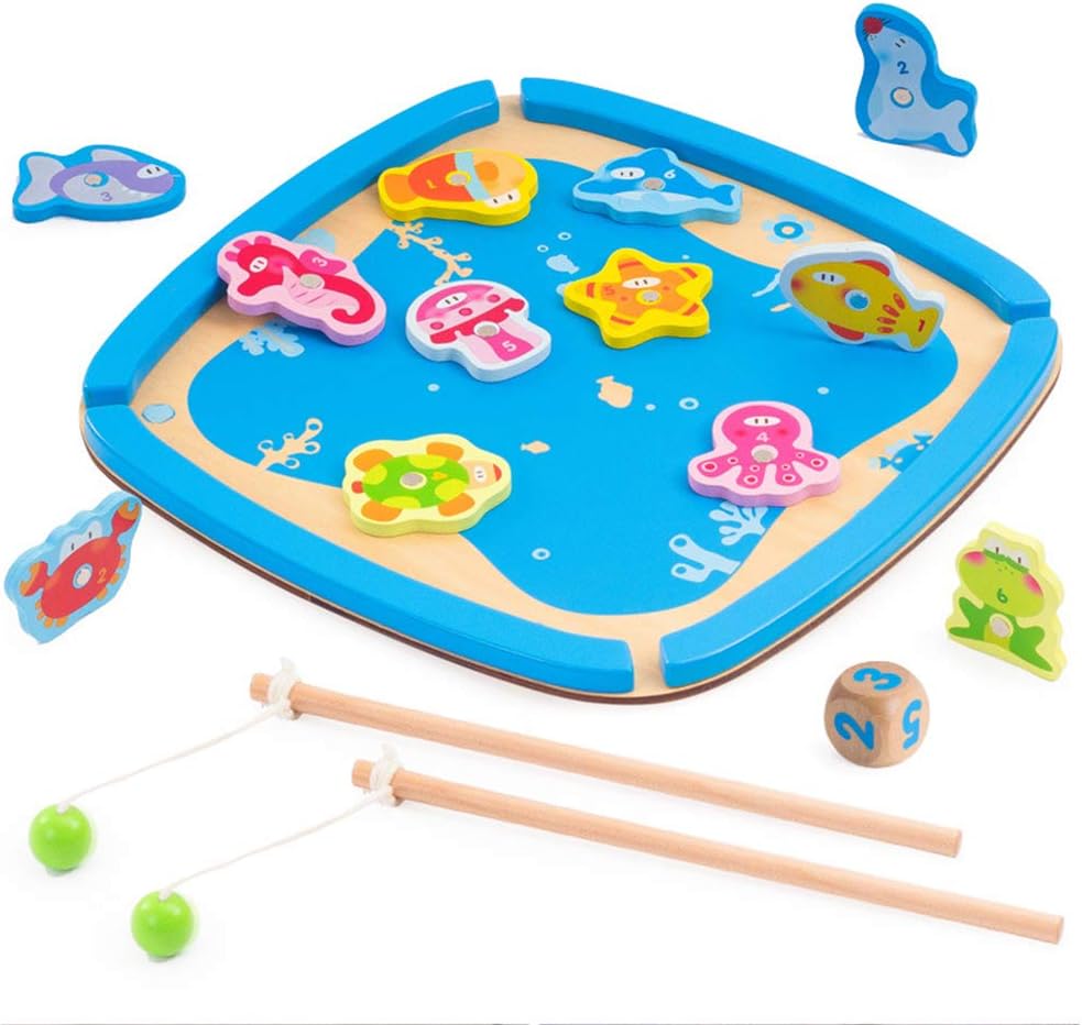 SXPC Children's fishing toy pool set kitten magnet fishing boy girl baby educational toys 1-3 years old