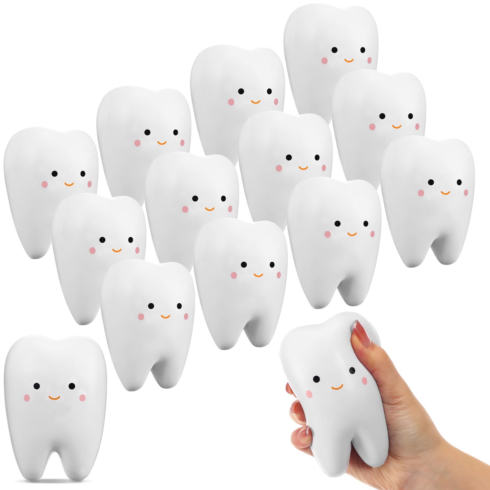 Photo 1 of Shappy 24 Pcs Dentist Gift Teeth Jumbo Kawaii Teeth Slow Rising Squeeze Cute Tooth Cartoon Tooth Toy for Girls and Boys Soft Stress Relief Cute Squeeze Dental World Oral Health Day Gift
