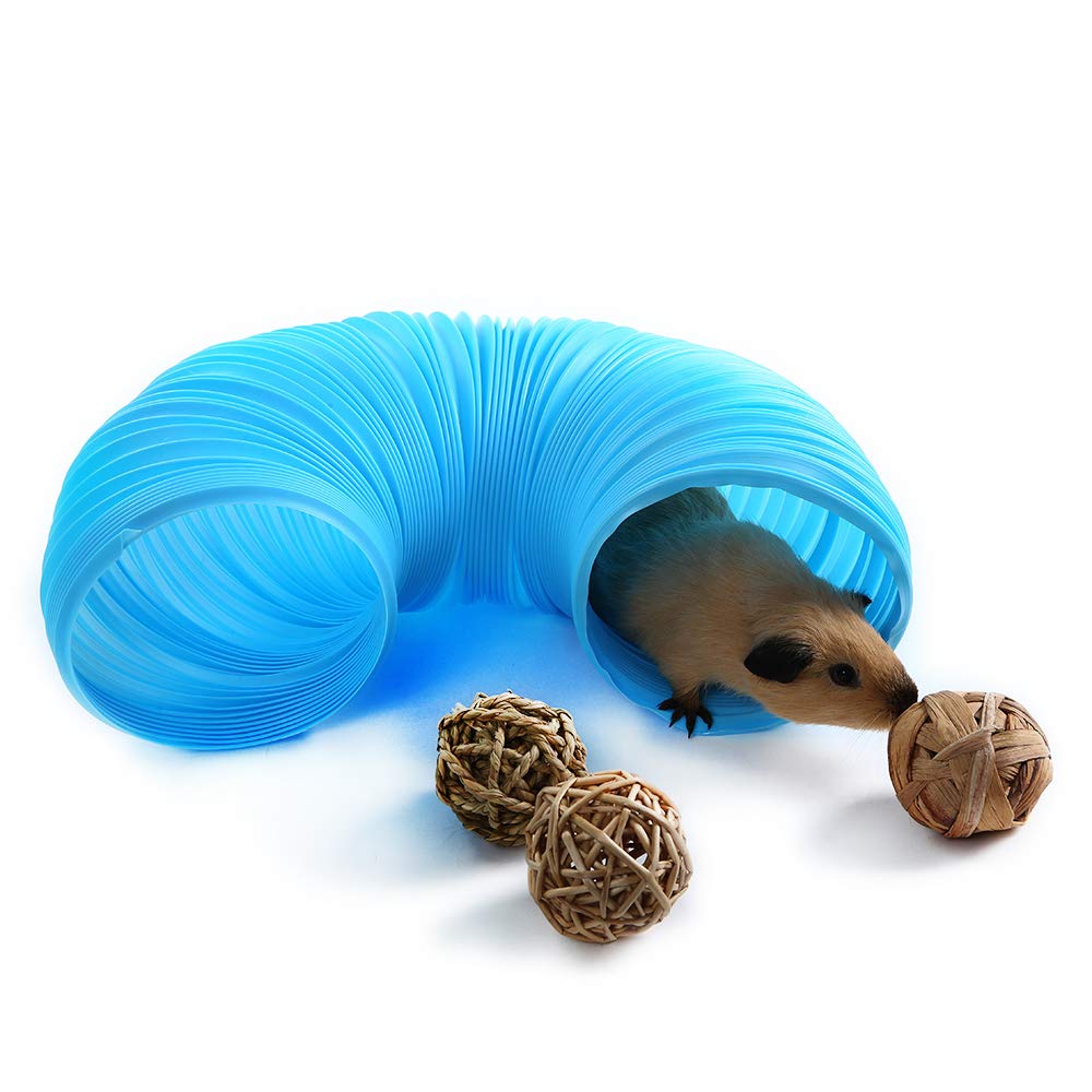 Niteangel Fun Tunnel with 3 Pack Play Balls for Guinea Pigs, Chinchillas, Rats and Dwarf Rabbits