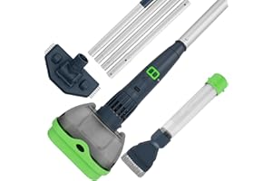 AQUAFYSH 3 in 1 Rechargeable Pool & Spa Hot Tub Vacuum Cleaner - Dual Mode & Magnetic Drive System, 25µm Ultra Fine Mesh Filters for Hot Tub, Small Above Ground Pools - 90 Mins, Oil Absorbers, Poles