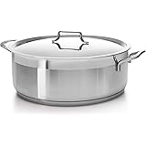 Hascevher Classic 18/10 Stainless Steel Dutch Oven Covered Stockpot Cookware Induction Compatible Oven Safe 8.5 Quart HD8