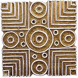 Hand Carved Wooden Geometric Pattern Textile Block Wood Stamp Printing Blocks