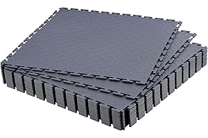 VEVOR Garage Floor Tiles Interlocking, 16 Pack 20.2 x 20.2 x 0.2 in Interlocking Modular Garage Flooring Tiles, Diamond Plate