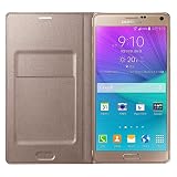 Samsung Galaxy Note 4 Case LED Flip Wallet Cover (Bronze Gold)