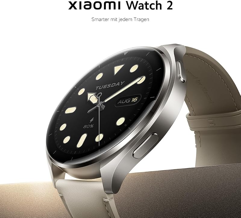 Watch 2 Smartwatch, 1,43" AMOLED Display mit Always-On-Funktion, Schlaf-, Puls- und Sport-Tracking, Wear OS by Google, Silber
