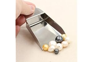 4Pcs Jewelry Shovel Jewelry Scoop for Pearls Gemstones Beads Scoop Steel Otolith Shovel Tools with Plate Handle Jewelry Tools