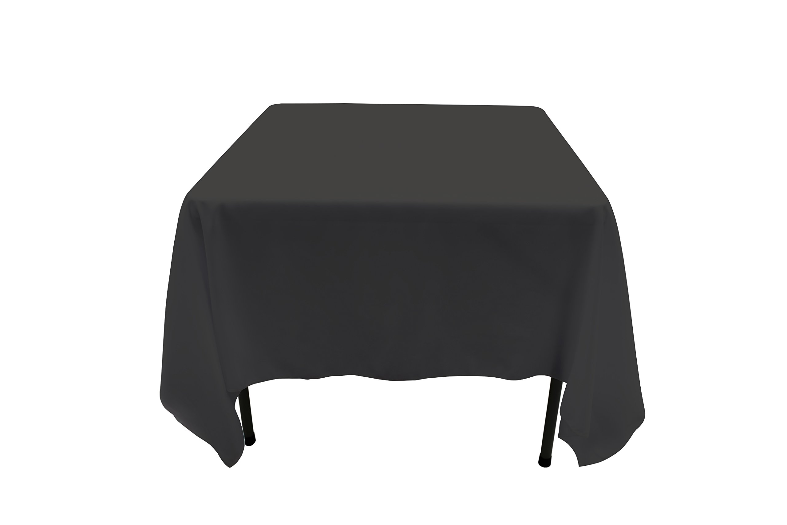GEFEII Kitchen 70 inch Square Tablecloth Solid Polyester Black Tablecloths for Wedding Party Restaurant Banquet Dining Buffet Table Picnic Decorations (Square-70x70 inch, Black)