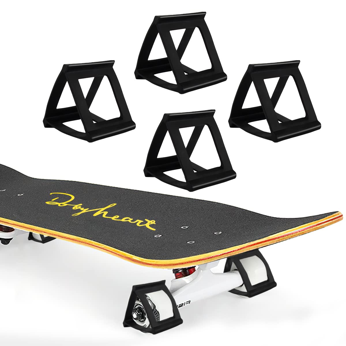 Taozoey Skateboard Accessories Rubber, Pack of 4, Black, Silicone, 6 cm, 70A-90A Durometer, Longboard, Beginner, Ideal for Skateboard Tricks and Balance Training