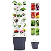 Hydroponics Growing System, 30 pods Hydroponics Tower Growing System Indoor Vertical Garden Planter Indoor Smart Garden Kit with Pump and Movable Water Tank Vegetable Plant Gift for Gardening Lover