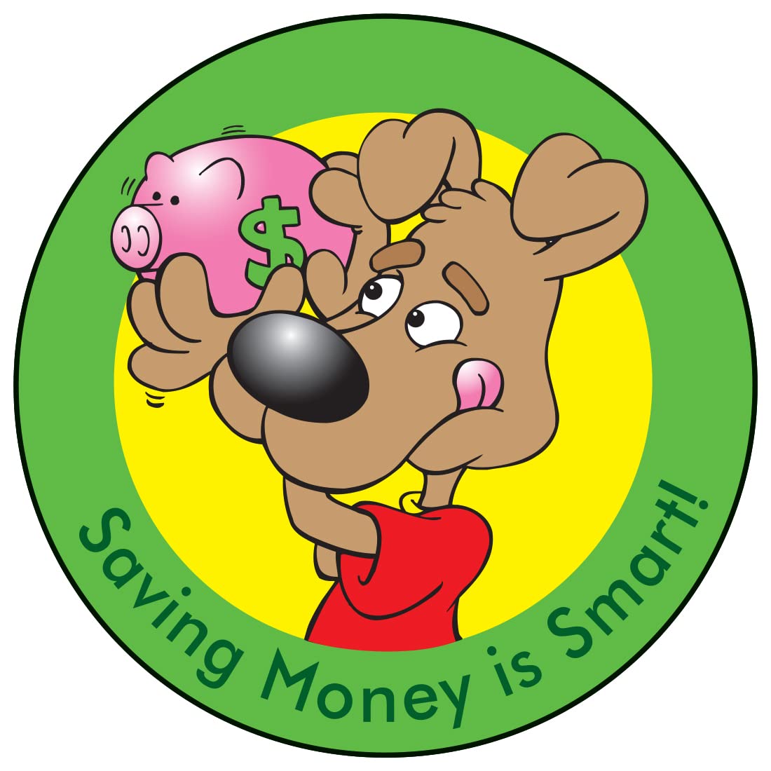 ZOCO - Positive Message Stickers - Saving Money is Smart Sticker Roll (400 Count) - Kids Giveaways Bulk - 2 Inch Round