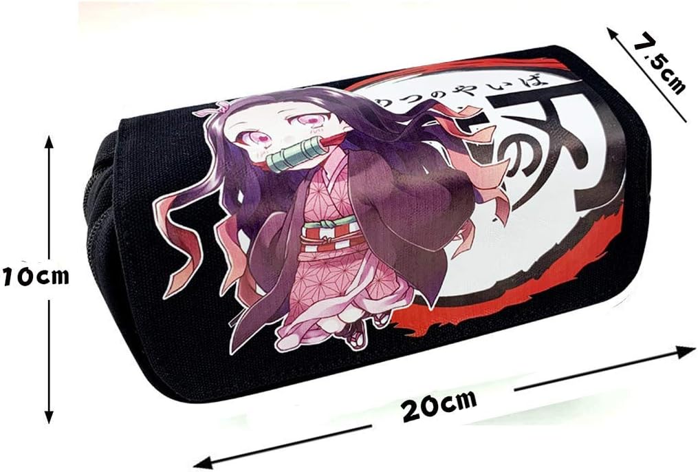アニメ 鬼滅の刃 大容量 多機能ペンケース 筆箱 化粧ポーチ 男女兼用(かまど ねずこ)