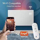 Devola 2500W Wifi Smart Electric Glass Panel Heater White view 4