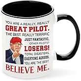 Viberty Pilot Coffee Mug 11oz, Pilot gifts for men, Pilot Gifts Idea for Birthday, Father's Day, Christmas Gifts, Pilot Gifts Aviation Men, Funny Airplane Gifts Men, Pilot Ceramic Mug