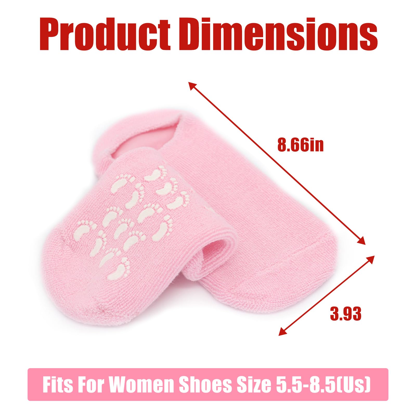 2Pairs Moisturizing Socks - Silicone Socks for Dry Cracked Feet Women - Gel Socks for Dry Cracked Feet Women - Lotion Socks for Repairing and Softening Dry Cracked Feet Skins